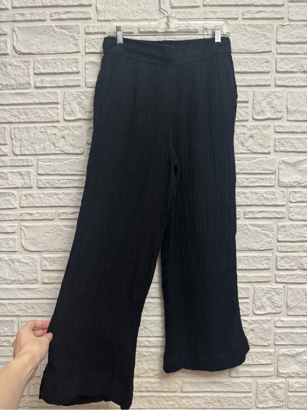 Black Wide-Leg Linen Women's Pants - Comfortable Everyday Style